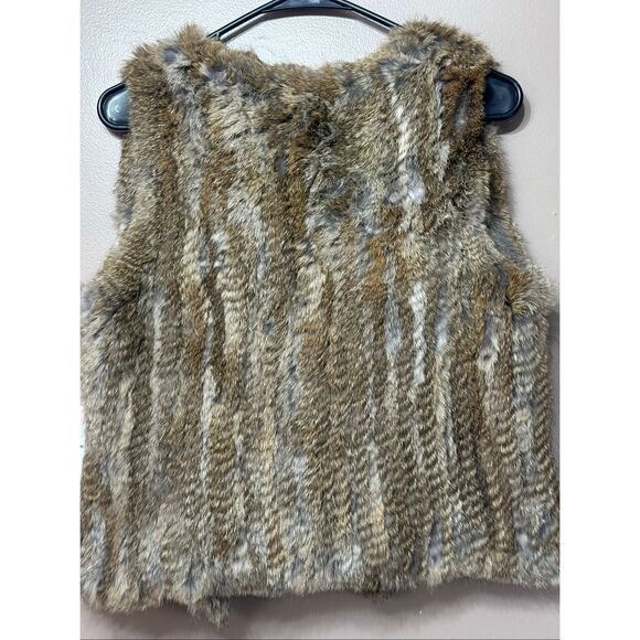 NWT 525 America Luxe Classic Brown 100% Rabbit Fur Vest Women's Small - Picture 10 of 10